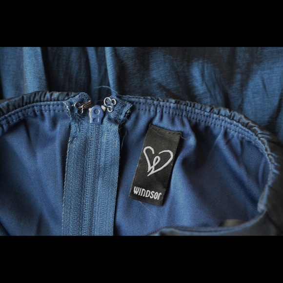 Windsor Dark Blue Sweetheart Neck Dress - Picture 4 of 4